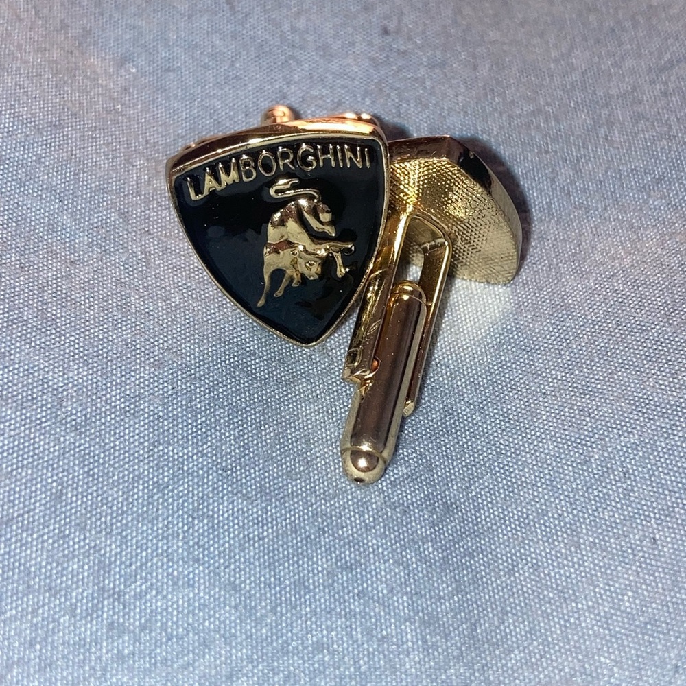 Lamborghini Black Shield with Gold Bull Cufflinks